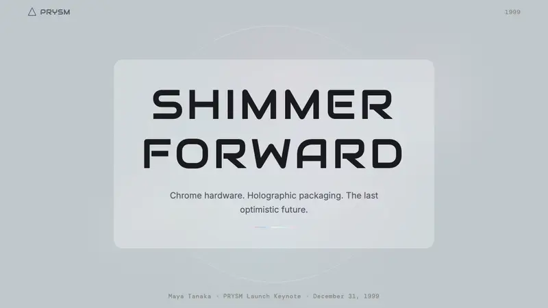 Y2K Aluminum Iridescent (1999) — Slides · cover