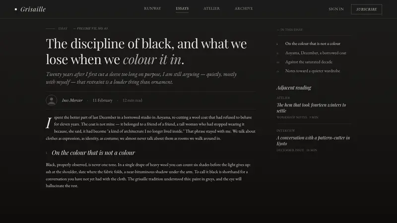 Yohji Grisaille — Web · article