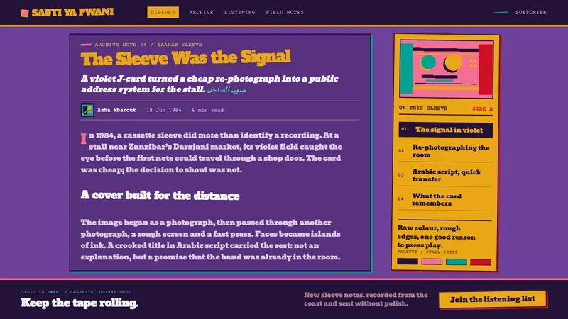 Taarab Cassette Sleeve — Web · article