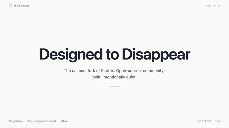 Zen Browser — Slides · cover