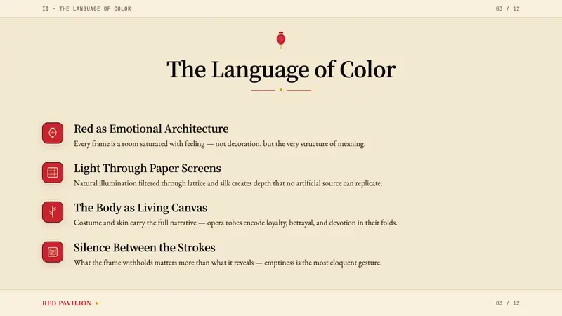 Zhang Yimou Cinema Red — Slides · content