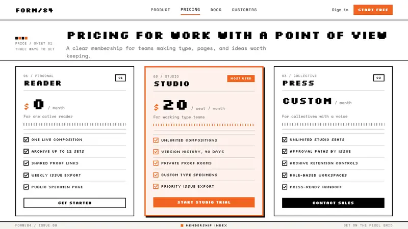 Emigre / Zuzana Licko — Web · pricing