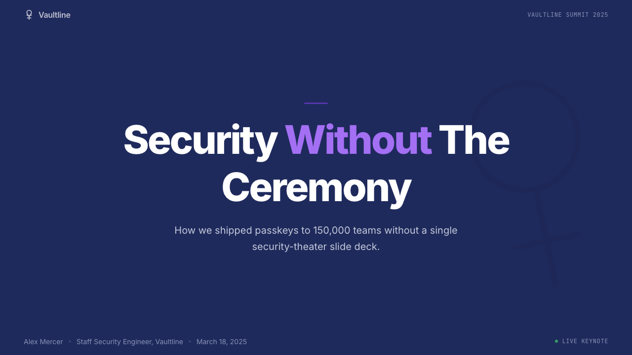 1Password Purple Vault design style applied to a Slide · cover