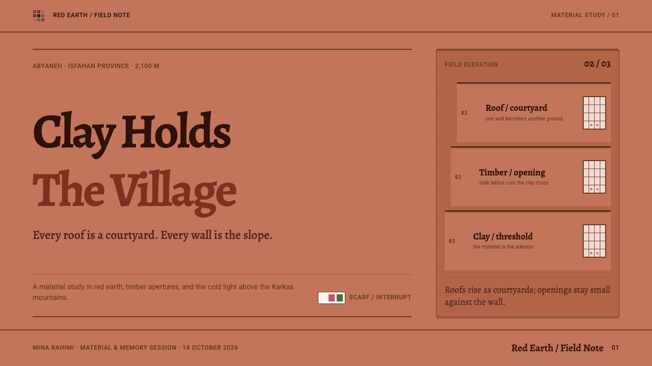 Abyaneh Red Village design style applied to a Slide · cover
