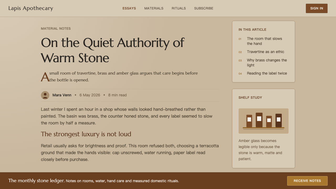 Aesop Store Travertine 设计风格用在文章页上