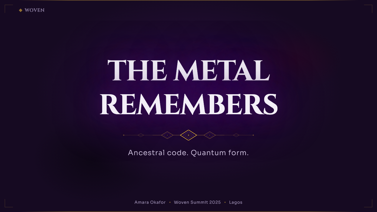 Africanfuturism Vibranium design style applied to a Slide · cover
