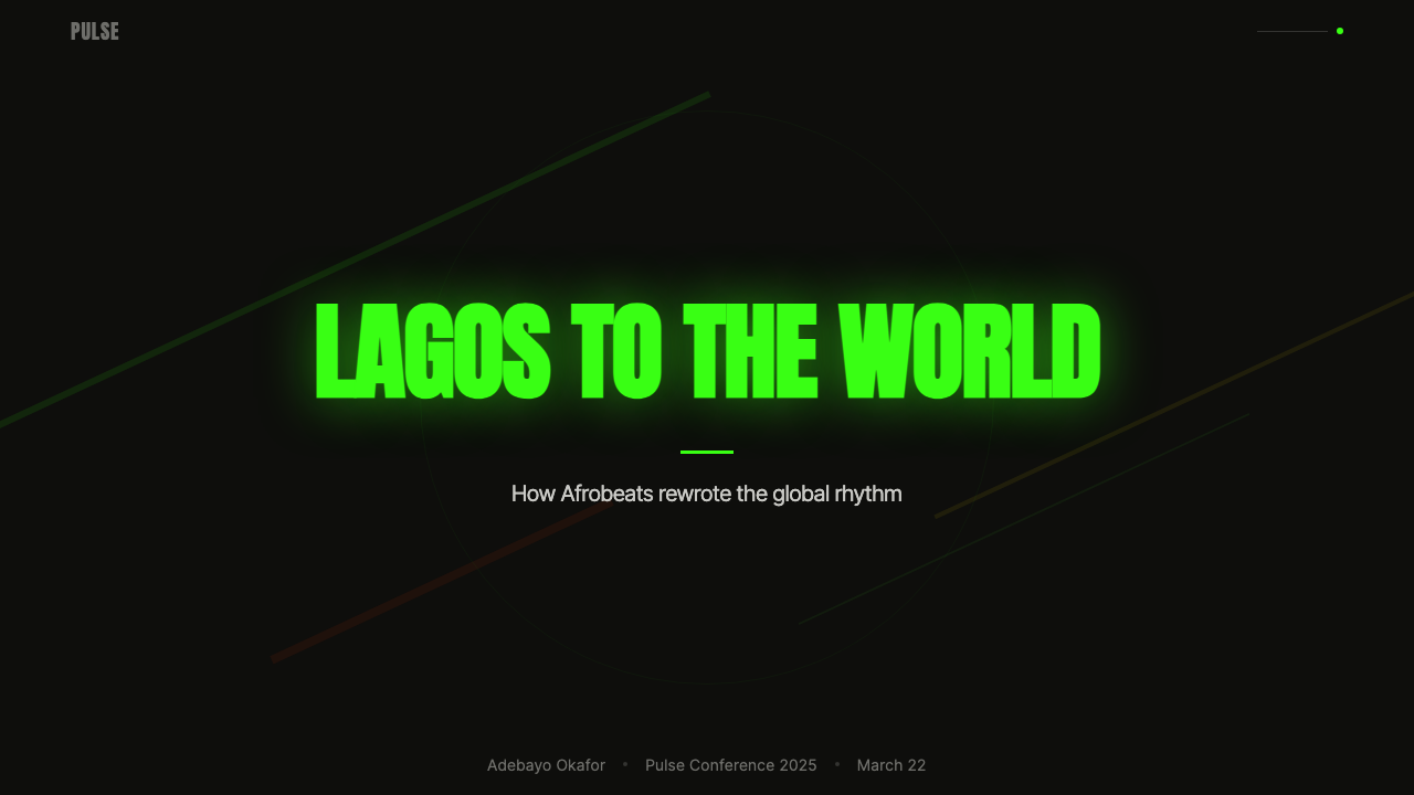 Afrobeats Lagos design style applied to a Slide · cover