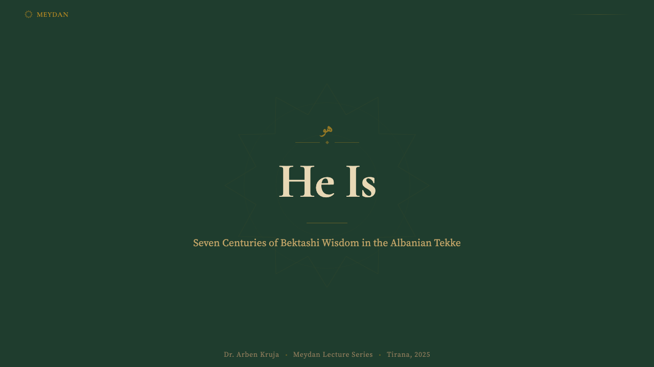 Albanian Bektashi Sufi (Tekke) design style applied to a Slide · cover