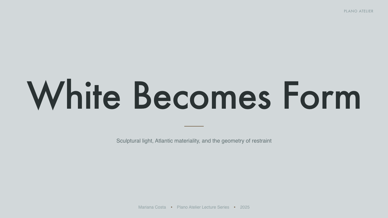 Alvaro Siza White 设计风格用在幻灯片 · 封面上