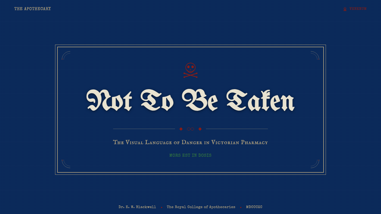 Apothecary Poison Label design style applied to a Slide · cover