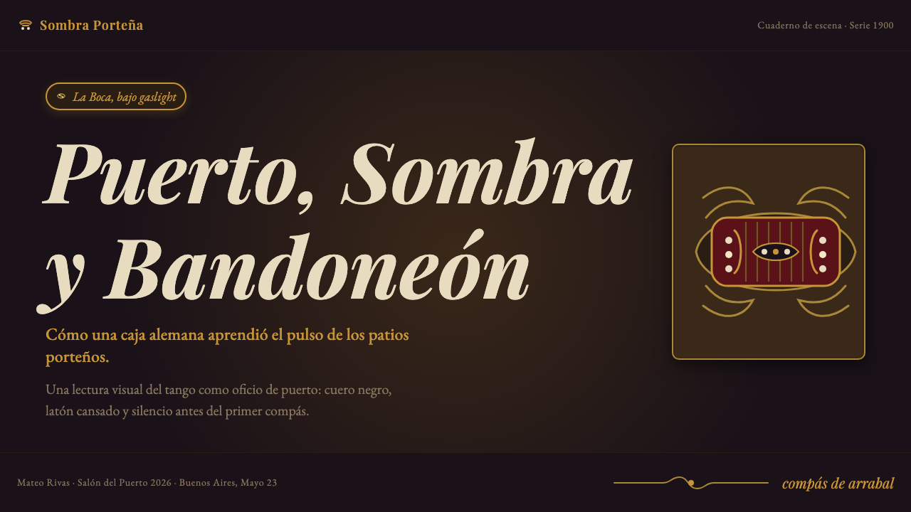 Argentine Bandoneón 1900 (Tango) design style applied to a Slide · cover
