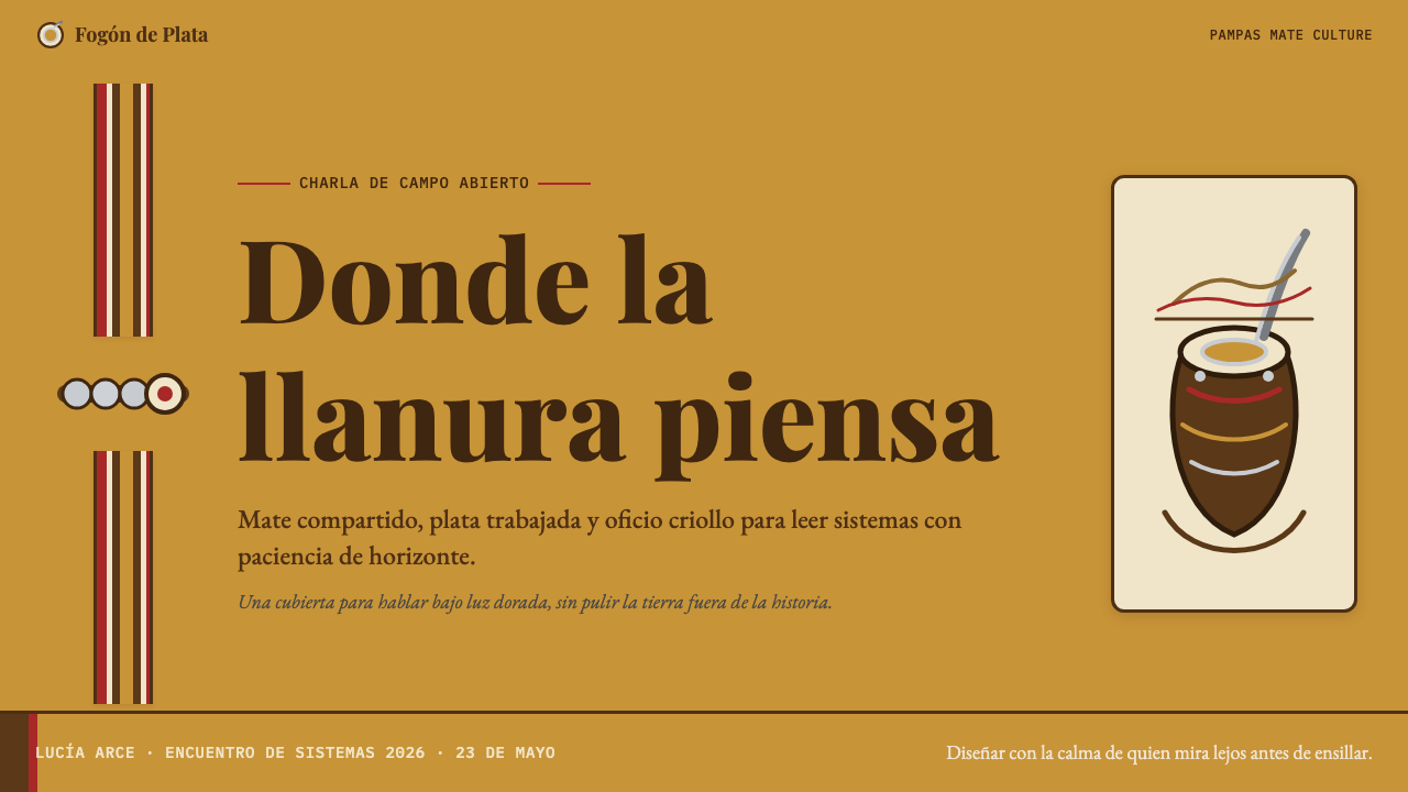 Argentine Gaucho (Pampas Mate Culture) design style applied to a Slide · cover