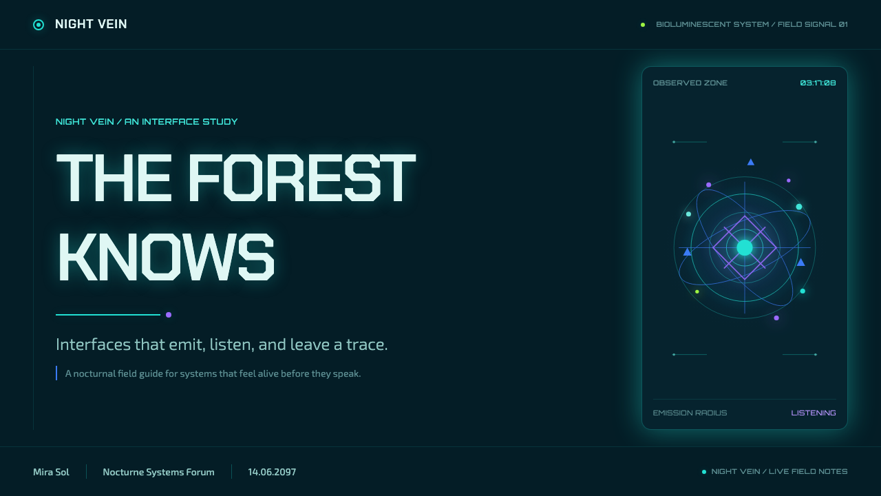Avatar — Pandora Bioluminescence (2009) design style applied to a Slide · cover