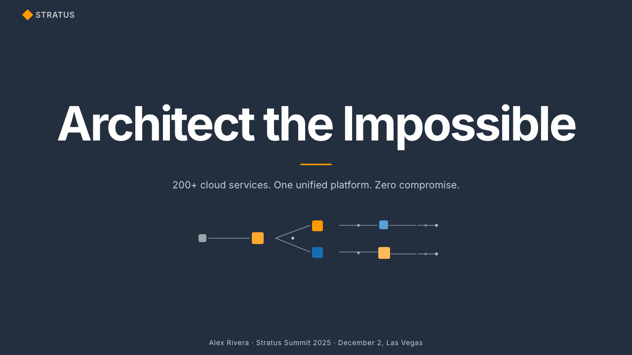 Amazon Web Services (AWS) 设计风格用在幻灯片 · 封面上