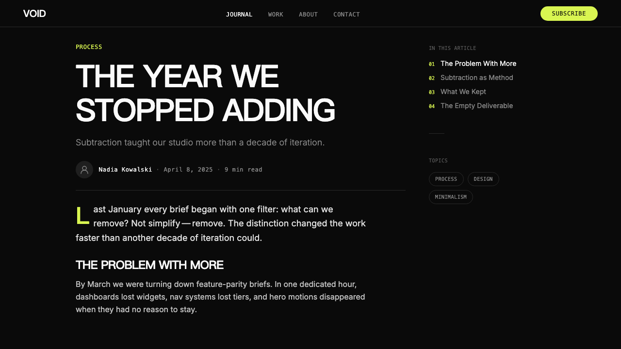 Awwwards Swiss Portfolio 设计风格用在文章页上