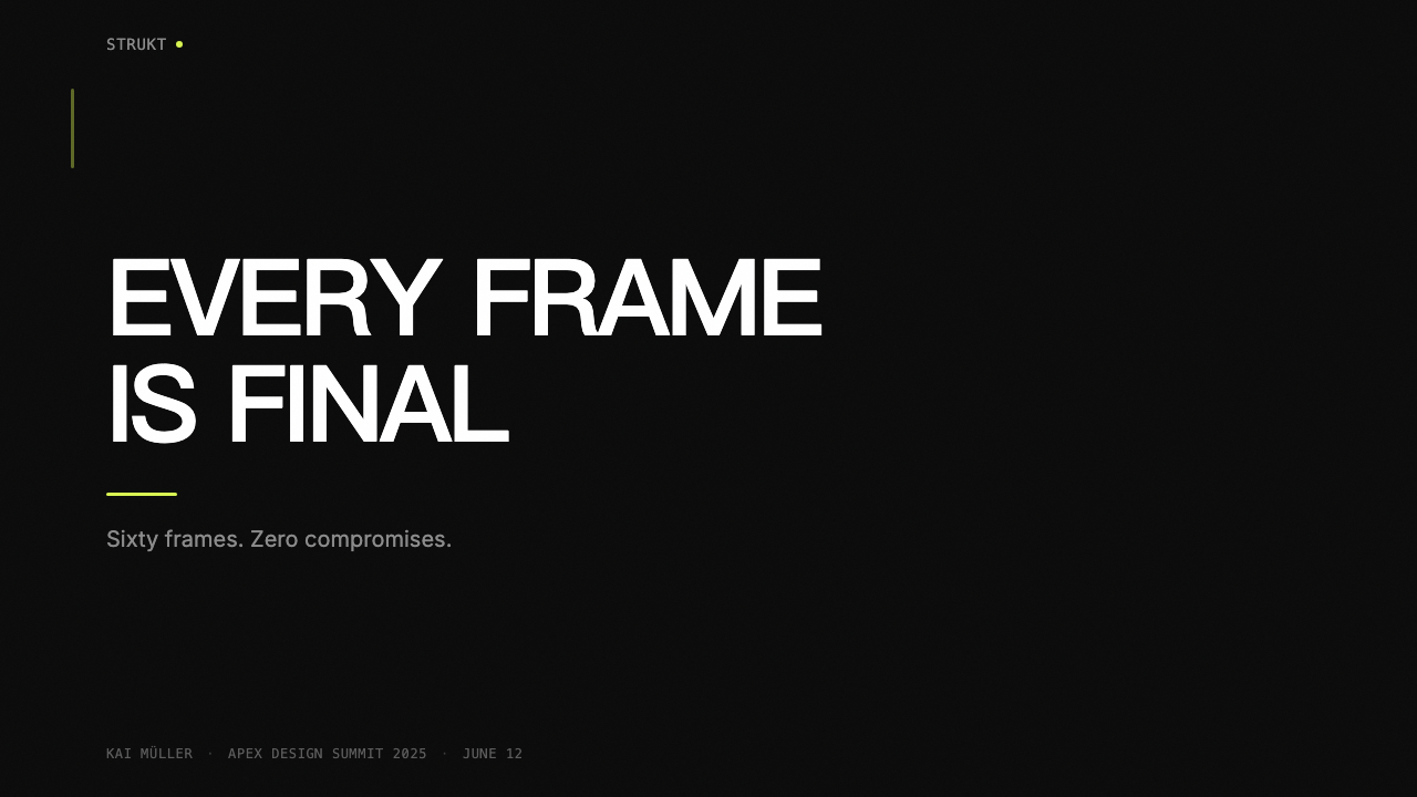 Awwwards Swiss Portfolio 设计风格用在幻灯片 · 封面上