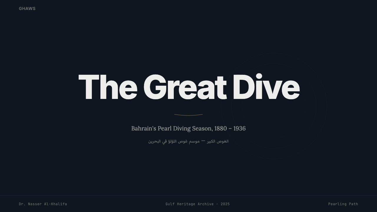 Bahraini Pearl Diving Grey design style applied to a Slide · cover