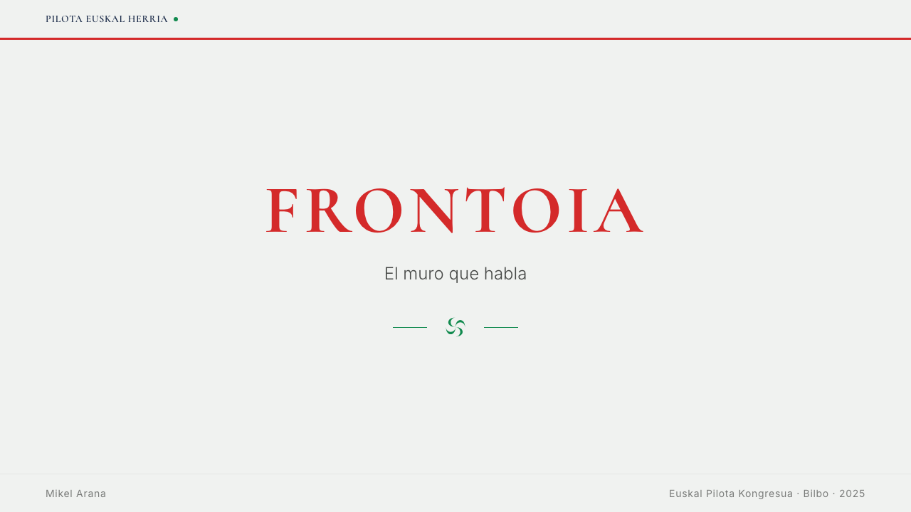 Basque Pelota Fronton Red & Green design style applied to a Slide · cover