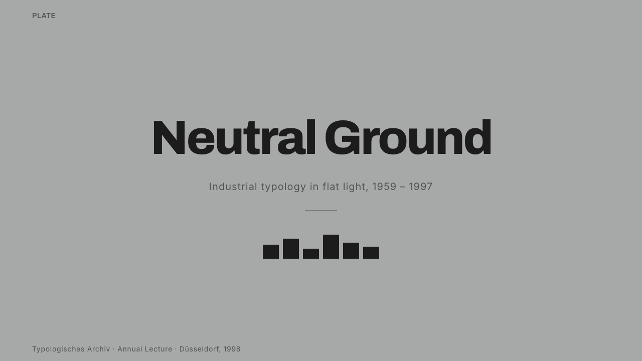 Bechers Industrial Typology 设计风格用在幻灯片 · 封面上