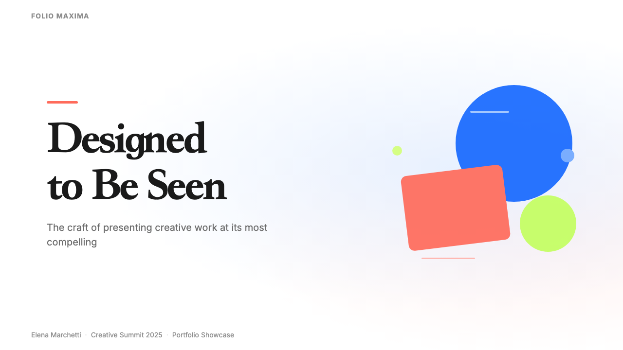 Behance Maximalist Portfolio 设计风格用在幻灯片 · 封面上