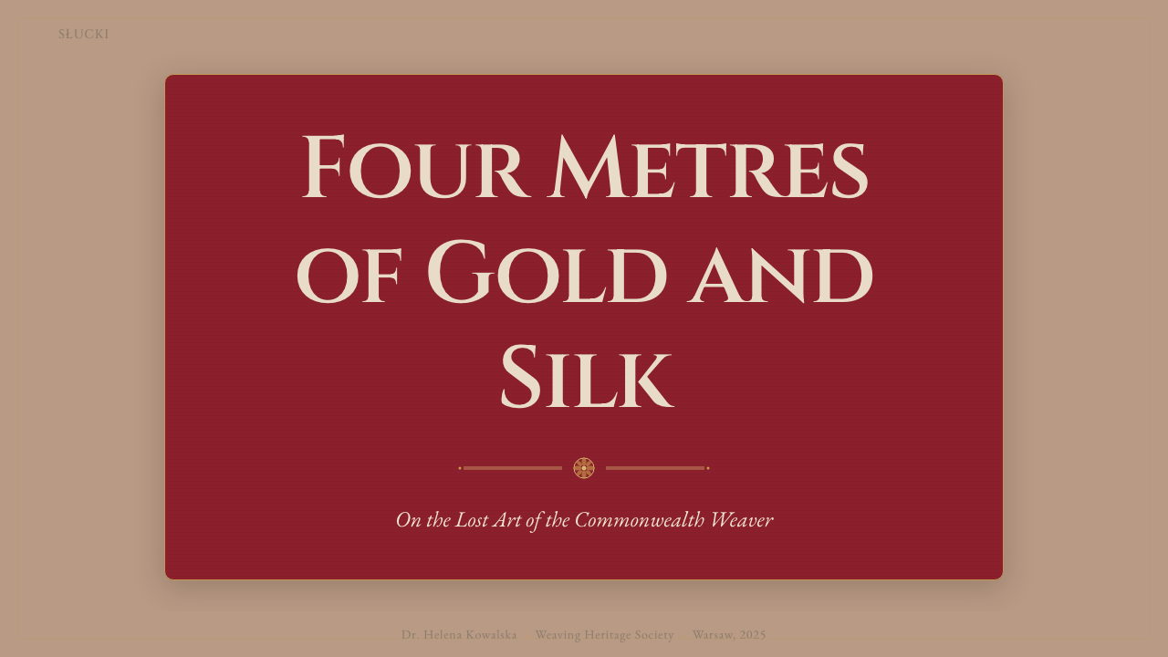 Belarusian Slutsk Sash design style applied to a Slide · cover