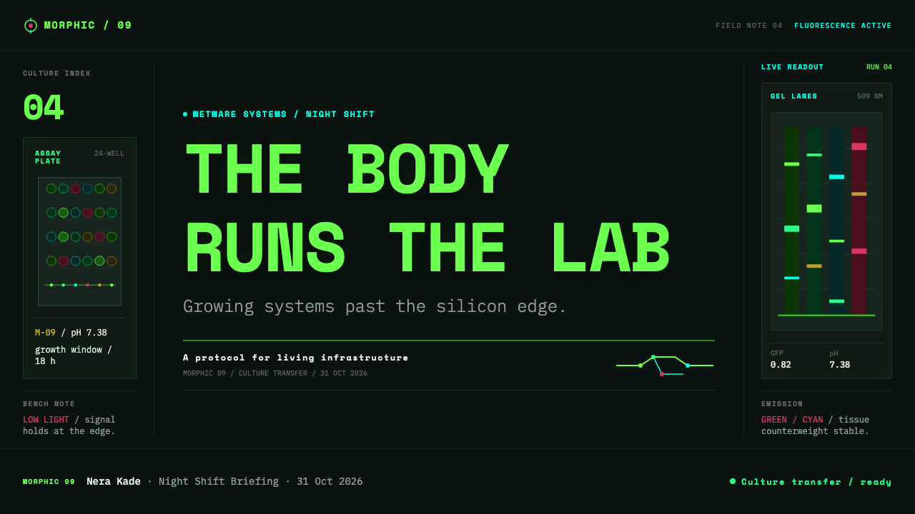 Biopunk Wetware design style applied to a Slide · cover