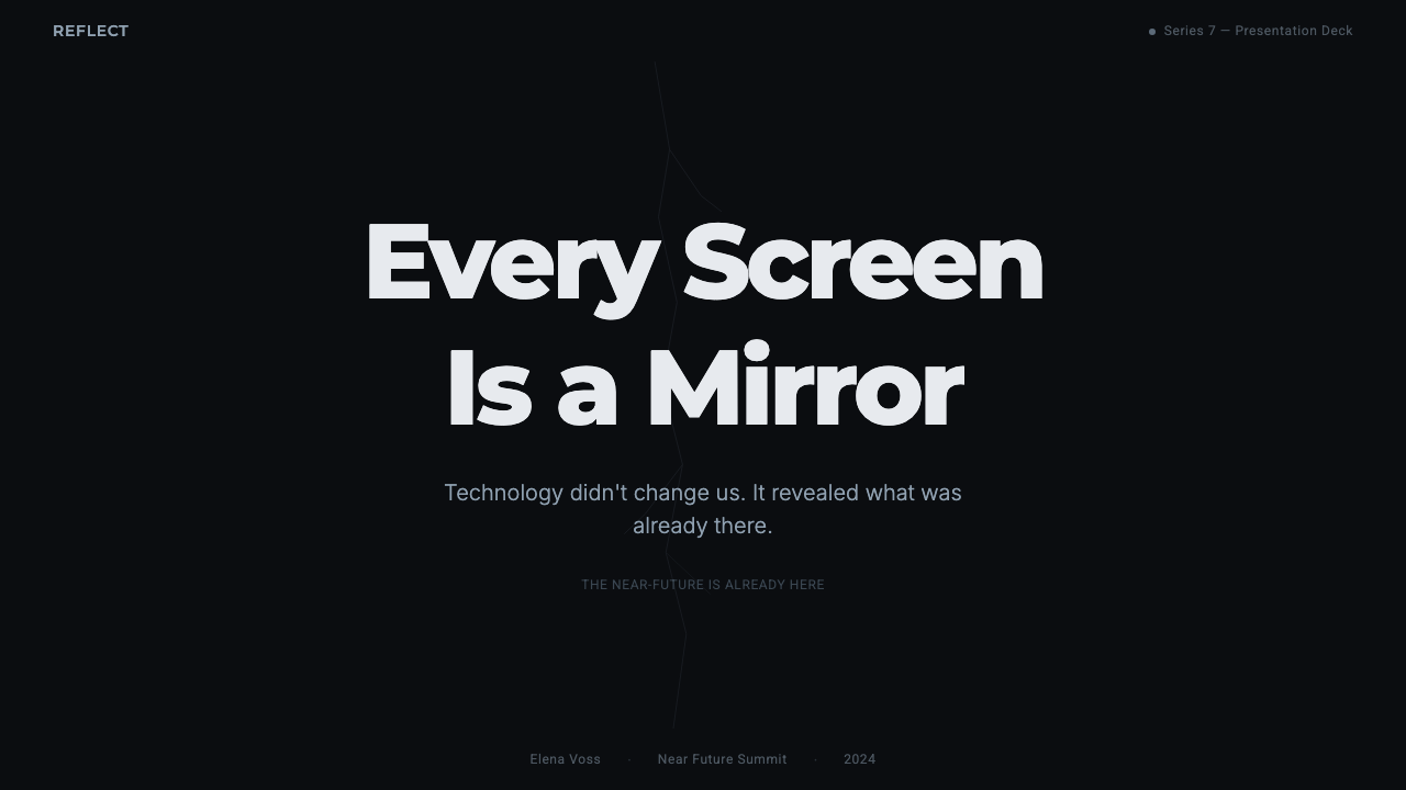 Black Mirror 设计风格用在幻灯片 · 封面上