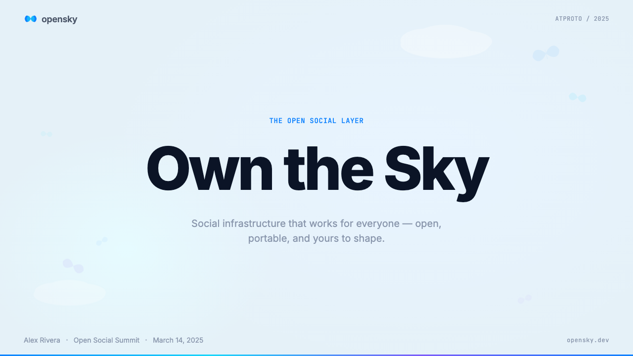 Bluesky AT Protocol 2024 design style applied to a Slide · cover