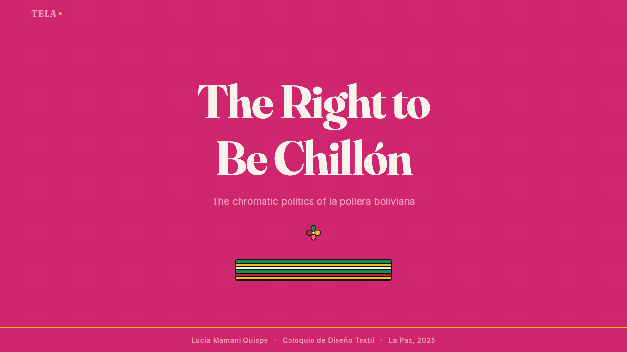 Bolivian Pollera Fiesta Magenta design style applied to a Slide · cover