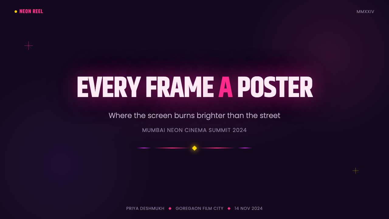 Bollywood Neon Mumbai design style applied to a Slide · cover