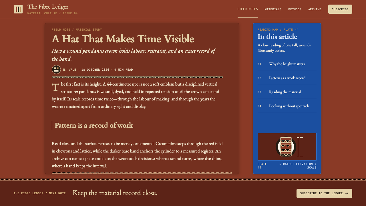 Bougainville Upe design style applied to a Article page