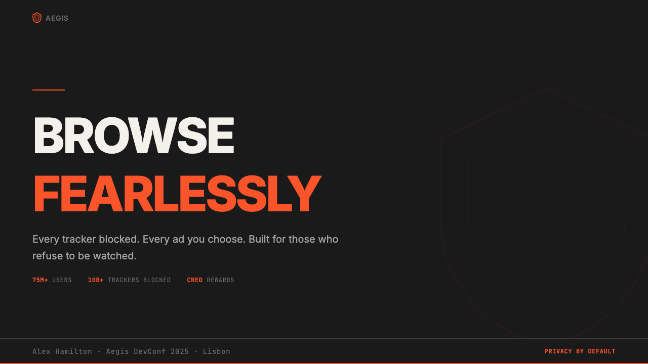 Brave Browser Lion Orange design style applied to a Slide · cover