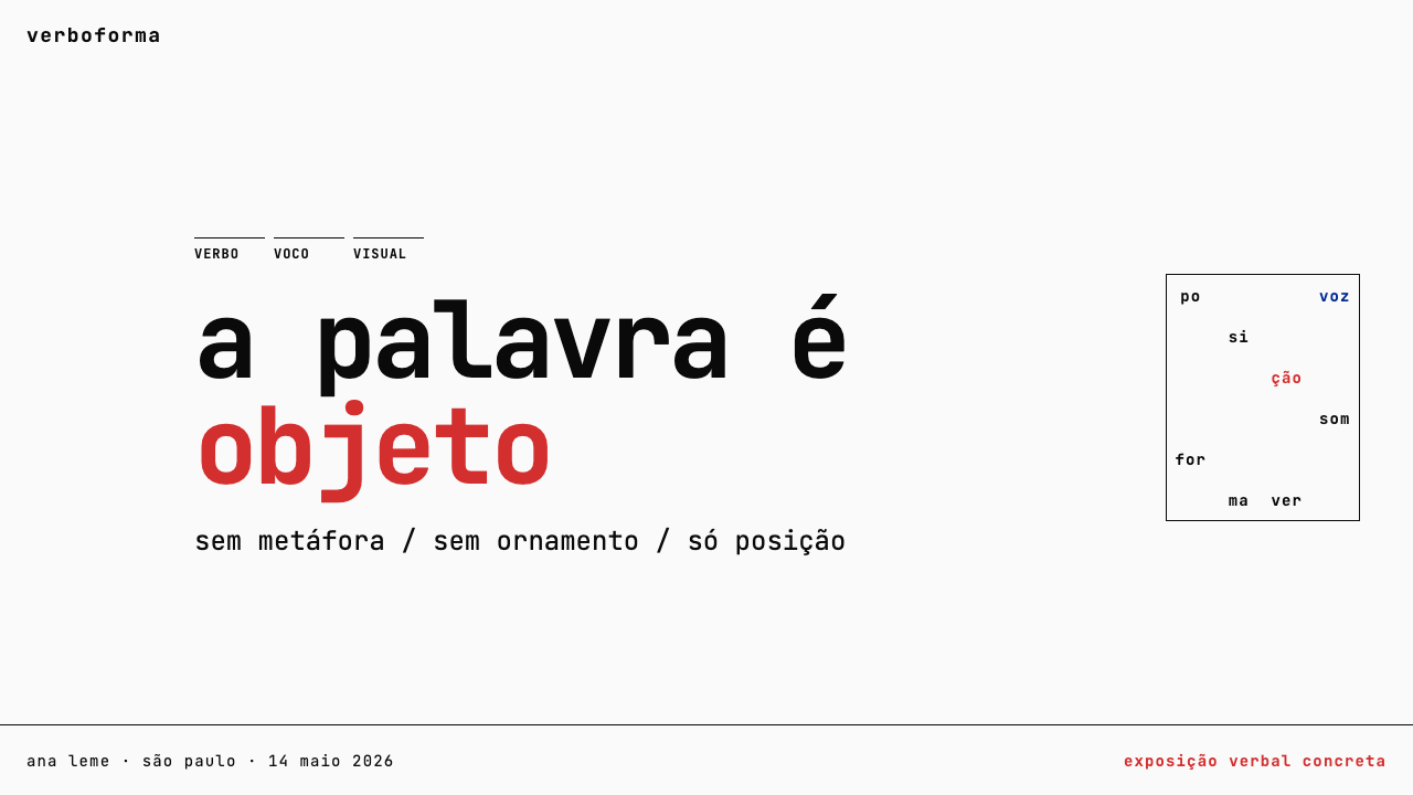 Brazilian Concrete Poetry 设计风格用在幻灯片 · 封面上
