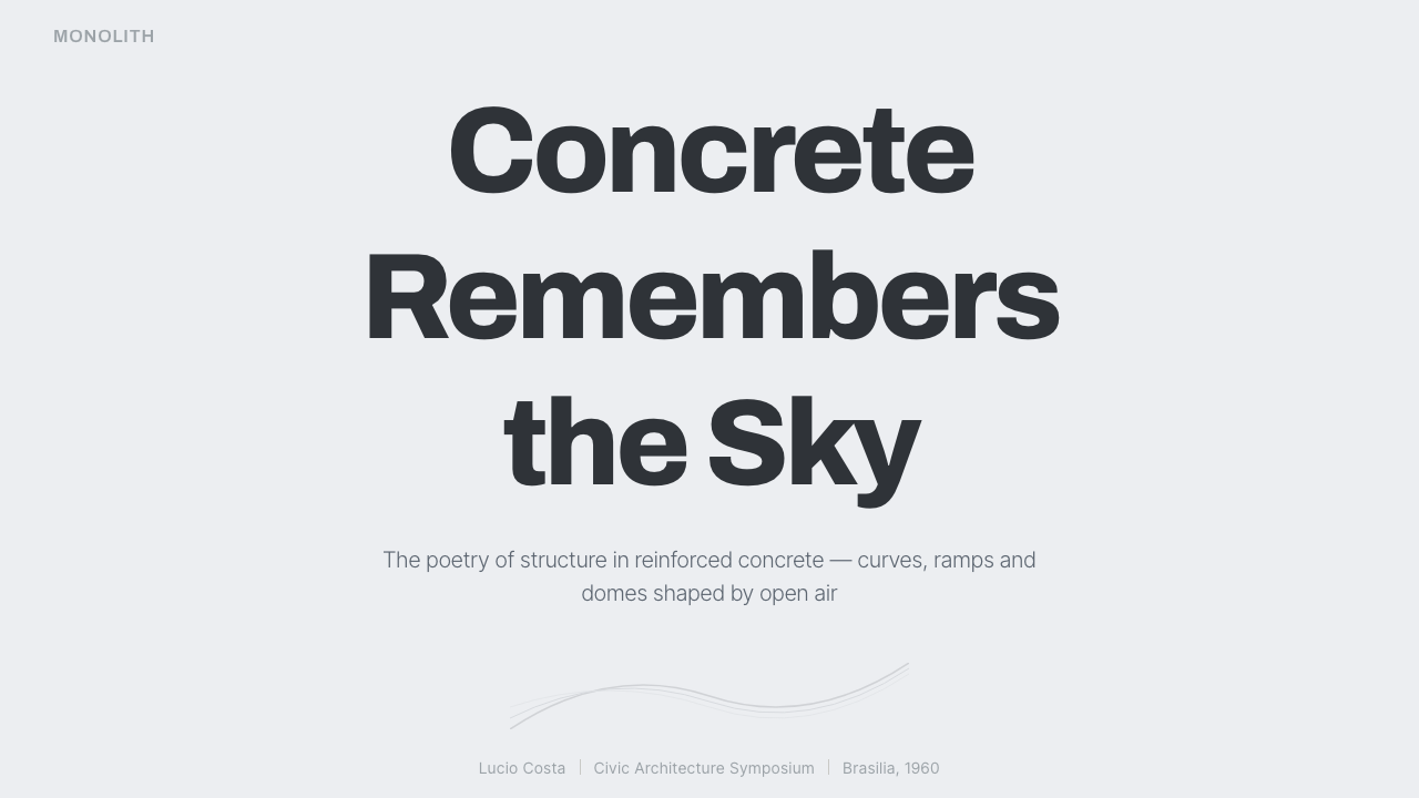 Niemeyer Concrete Grayscale 设计风格用在幻灯片 · 封面上