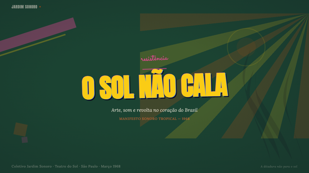 Brazilian Tropicália (1968) 设计风格用在幻灯片 · 封面上