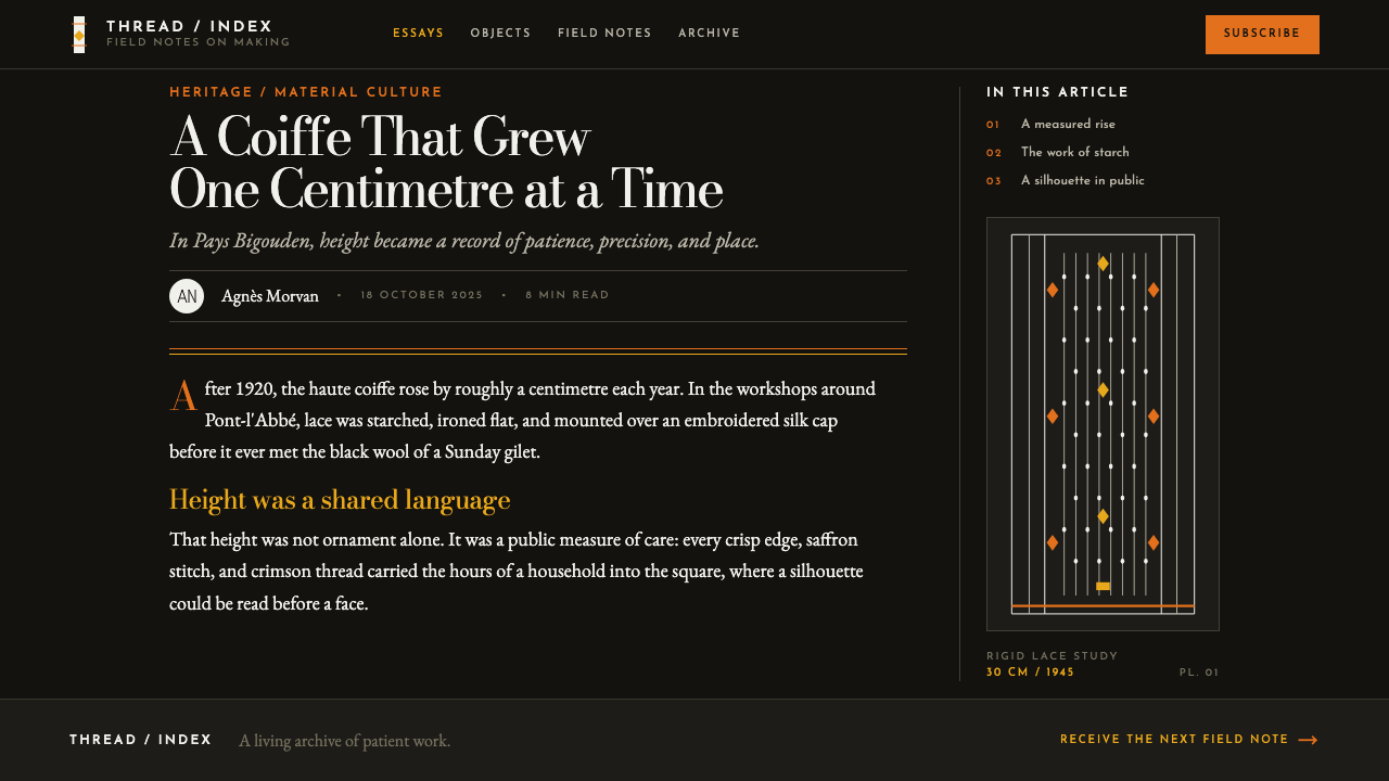 Bigouden Coiffe design style applied to a Article page