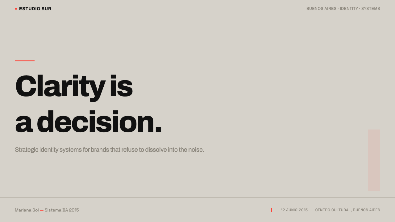 Buenos Aires Branding Studio 设计风格用在幻灯片 · 封面上