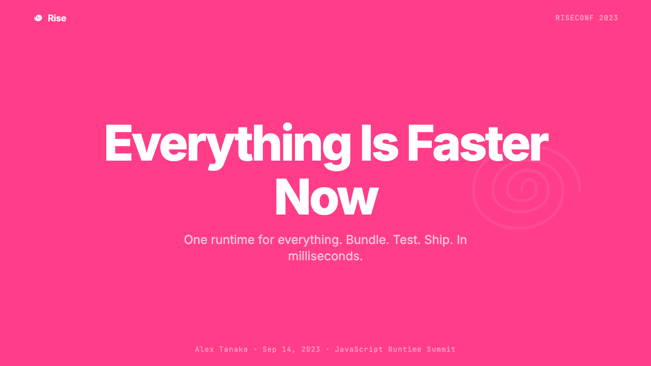 Bun JS Runtime Pink 2023 design style applied to a Slide · cover