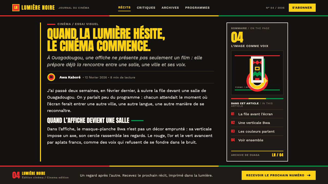 FESPACO Poster design style applied to a Article page
