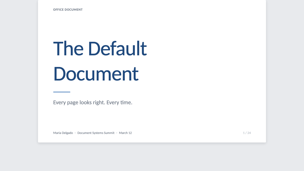 Office Document (Calibri 2007) 设计风格用在幻灯片 · 封面上