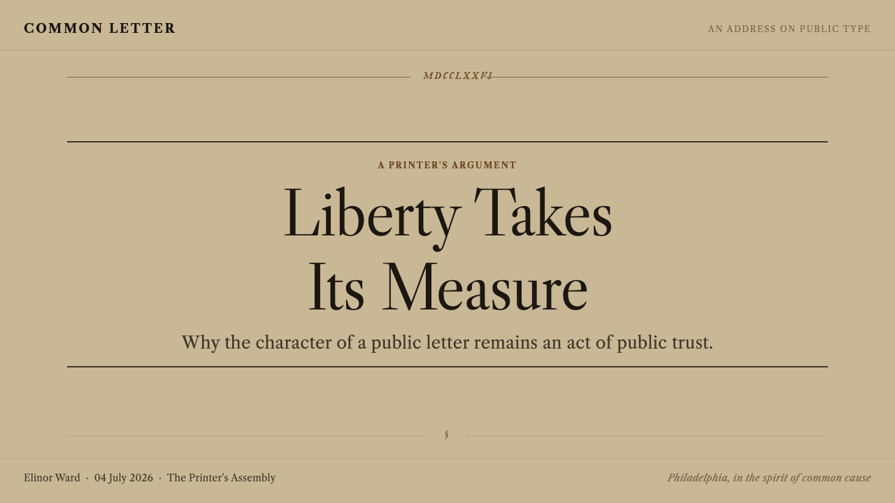Caslon English Text Serif design style applied to a Slide · cover