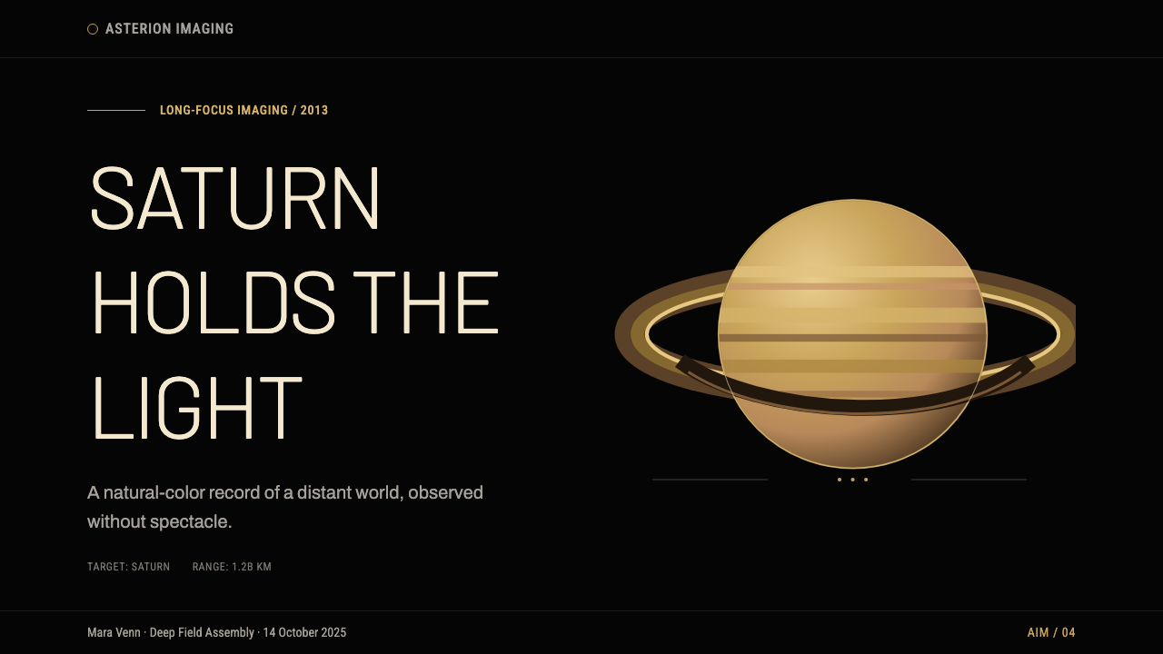 Cassini Saturn Imaging design style applied to a Slide · cover