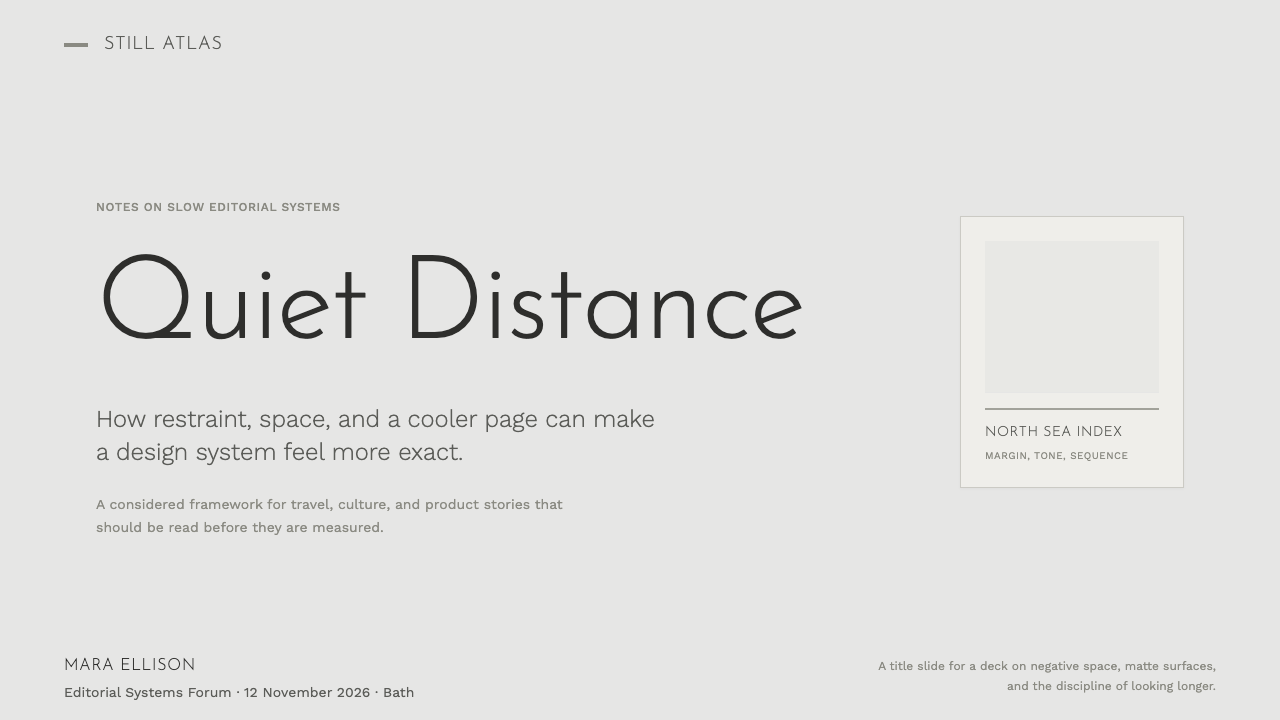 Cereal Magazine Minimal design style applied to a Slide · cover