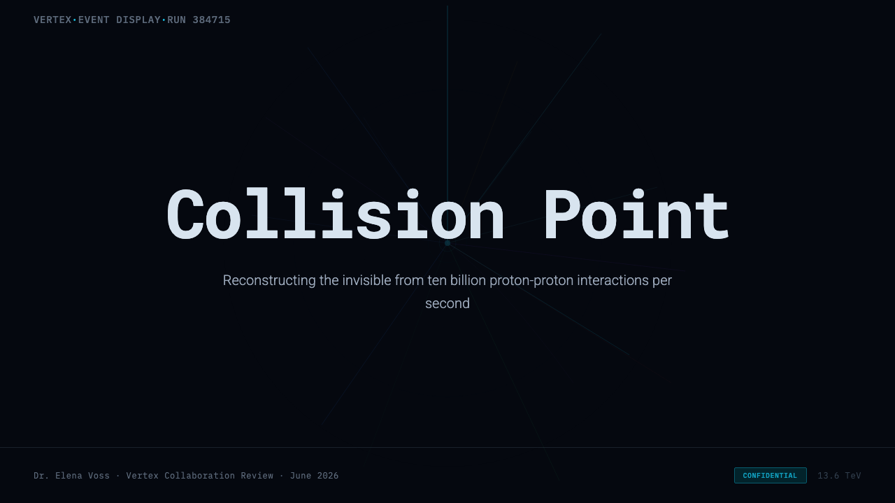 CERN Collision 设计风格用在幻灯片 · 封面上