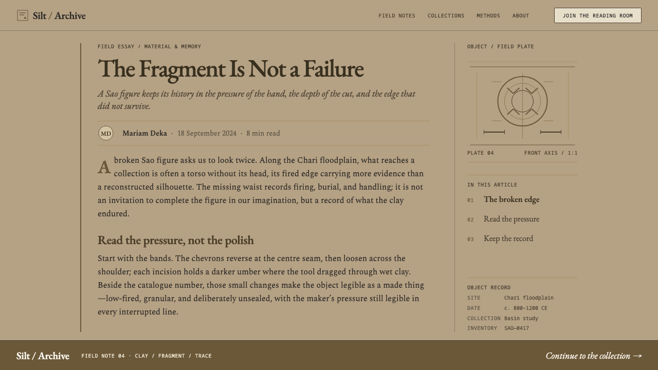 Sao Terracotta design style applied to a Article page