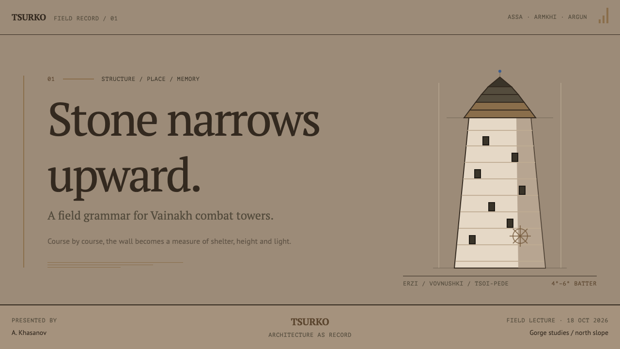 Vainakh Tower design style applied to a Slide · cover