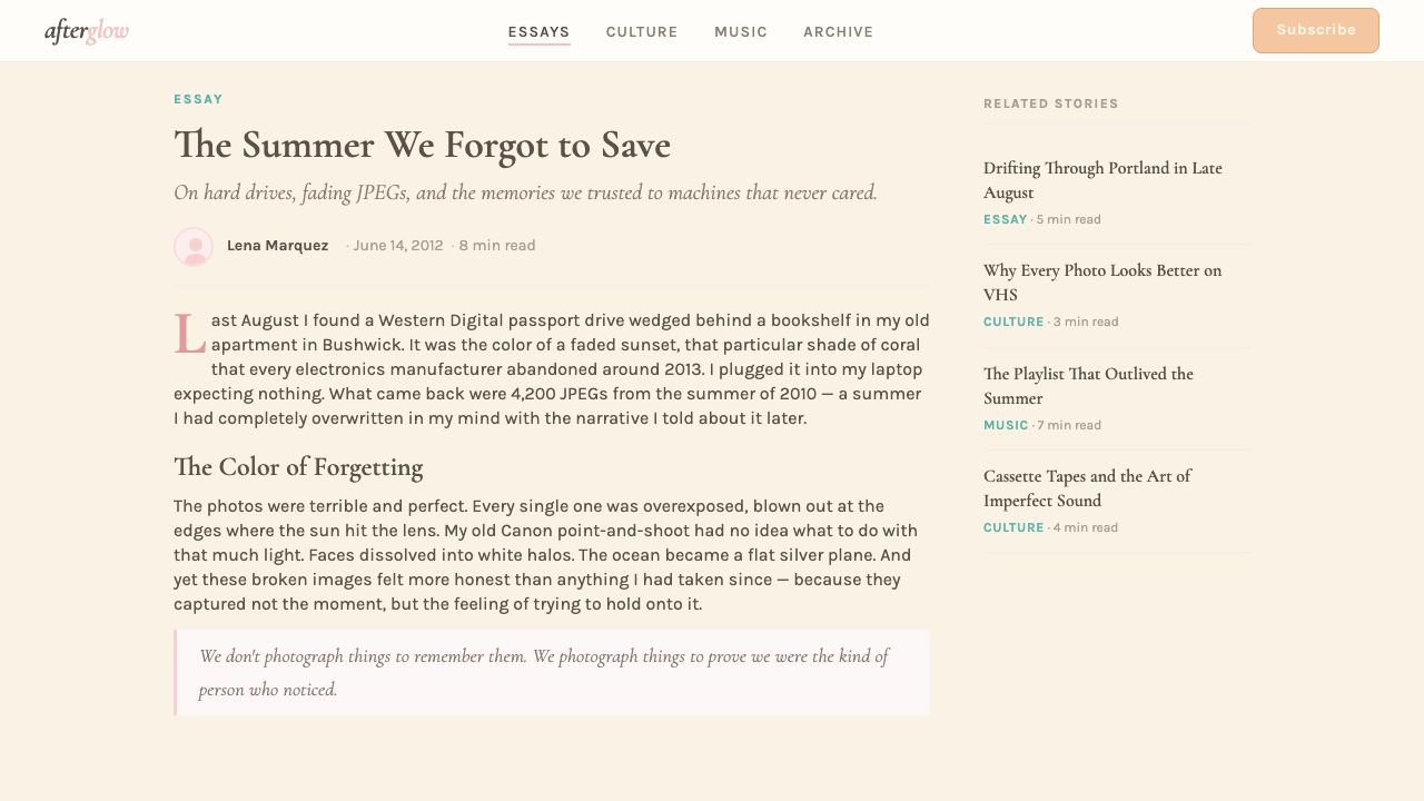 Chillwave Tumblr 2010 设计风格用在文章页上