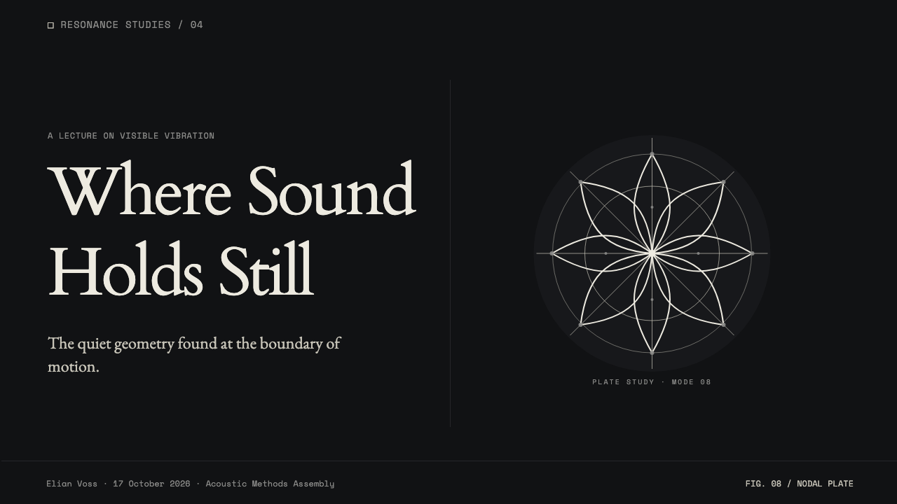 Chladni Acoustic Figures design style applied to a Slide · cover