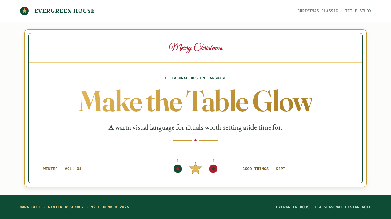 Christmas Classic design style applied to a Slide · cover