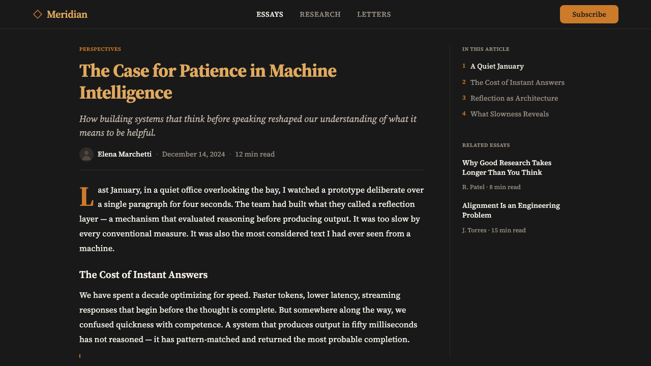 Claude / Anthropic Warm 2024 design style applied to a Article page